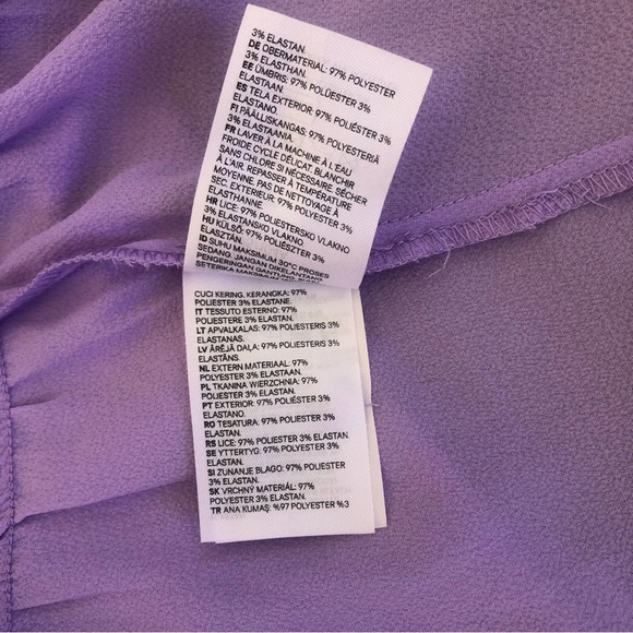 🌿 DIVIDED 🌿 womans tiered midi dress purple lightweight size L - Picture 9 of 9